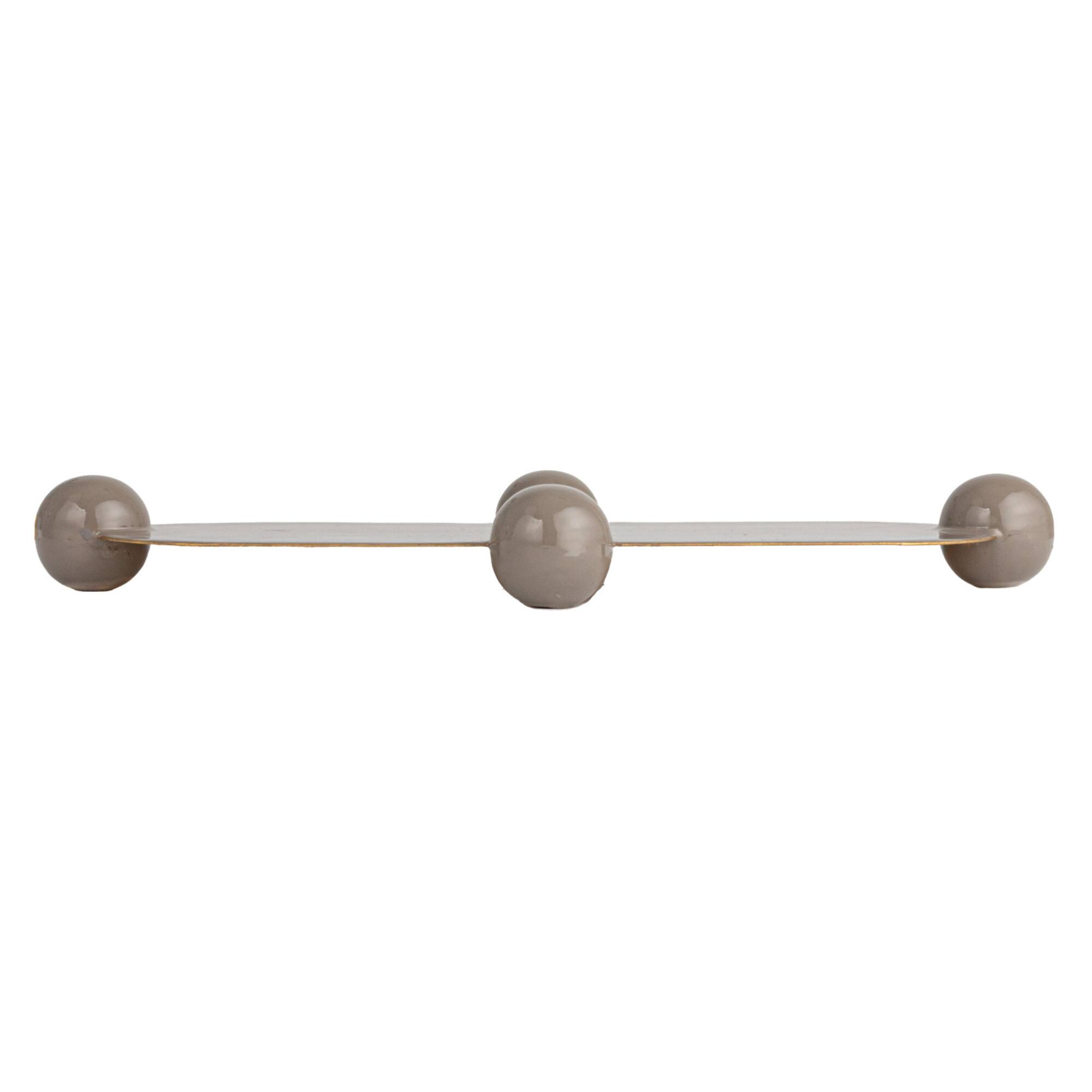 Hello Honey® 17.5" Gray Elegance Enamel Metal Tray with Ball Feet